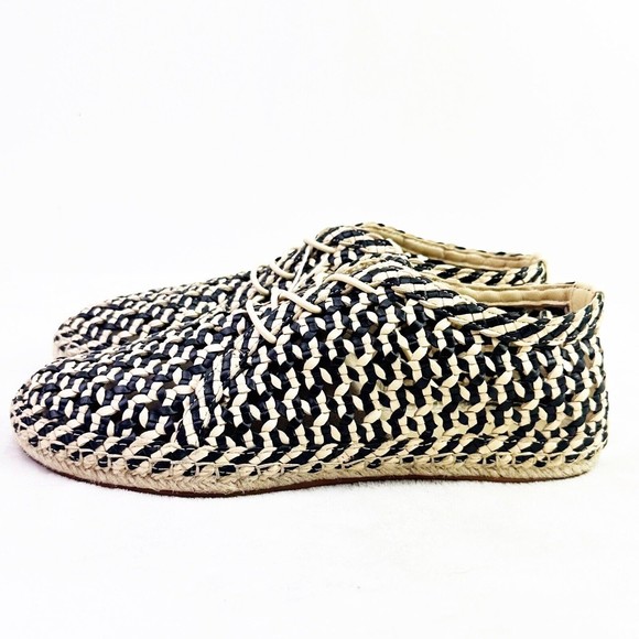 ZIMMERMANN Women's Braided Leather Woven Espadrilles In Black Size 40 - Picture 8 of 16